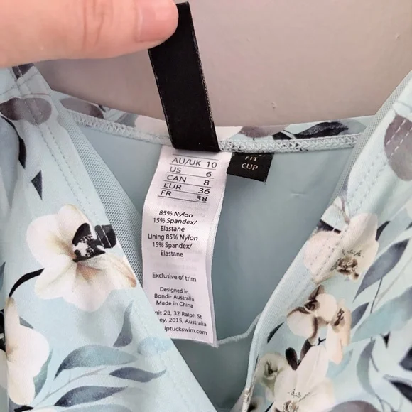 Nip Tuck Swim Floral Ruched One Piece Swimsuit Tummy Control Mint Green 6 - Picture 5 of 10